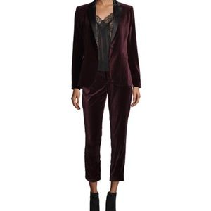 Plum Stacey Slim High-Rise Velvet Ankle Pants